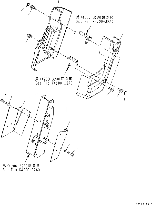 Схема запчастей Komatsu WA480-5 - ОСНОВН. КОНСТРУКЦИЯ (COVER) КАБИНА ОПЕРАТОРА И СИСТЕМА УПРАВЛЕНИЯ