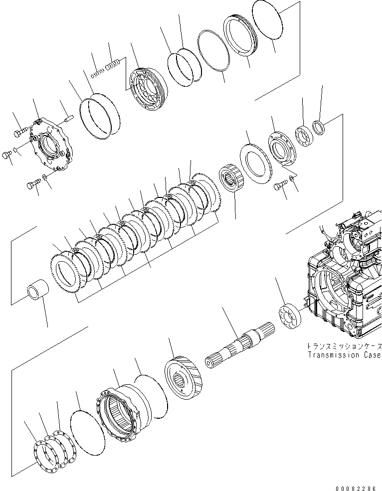 Схема запчастей Komatsu WA480-6 - ТРАНСМИССИЯ (ВЫХОДНОЙ ВАЛ)(№9-) СИЛОВАЯ ПЕРЕДАЧА