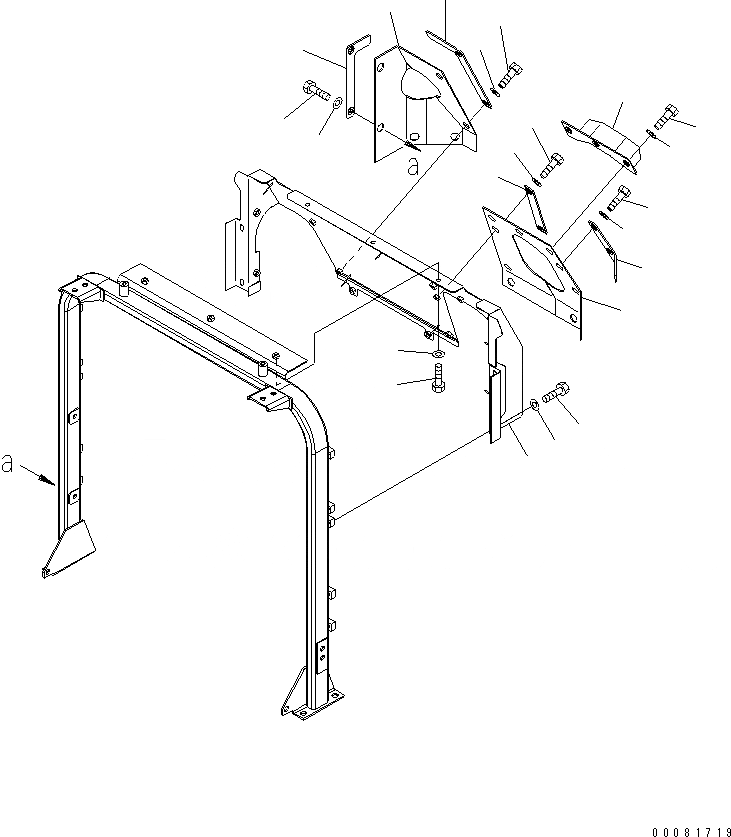 Схема запчастей Komatsu WA480-6 - КАПОТ (ДЕФЛЕКТОР) (/) (ДЛЯ СТРАН ЕС БЕЗОПАСН. REGULATION)(№9-) ЧАСТИ КОРПУСА