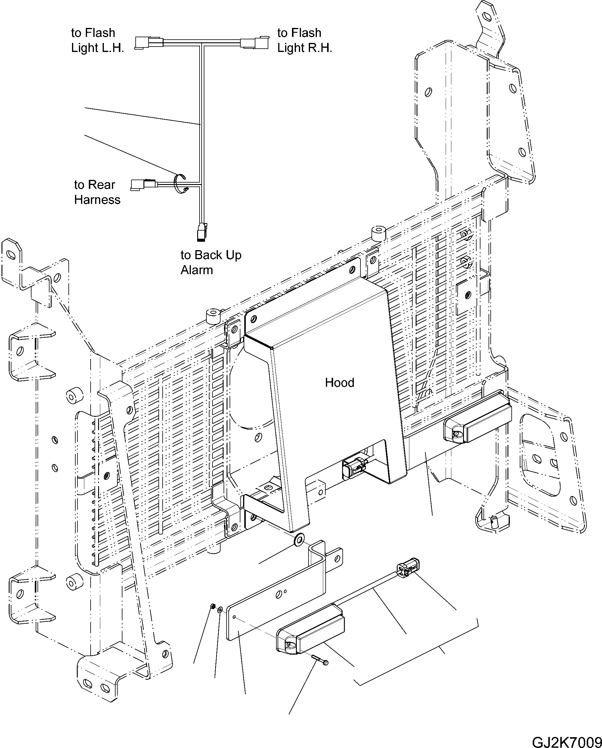 Схема запчастей Komatsu WA480-6 LC - ЗАДН. FLASHLIGHT (BLUE) E ЭЛЕКТРИКА