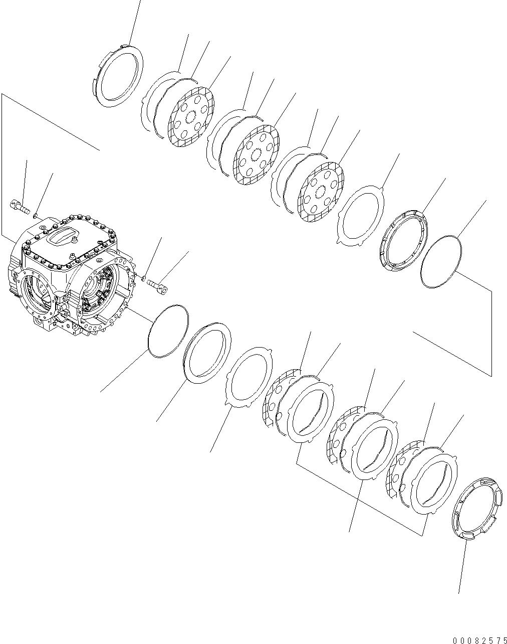 Схема запчастей Komatsu WA480-6 LC - ЗАДН. МОСТ (ТОРМОЗ.) F ТРАНСМИССИЯ