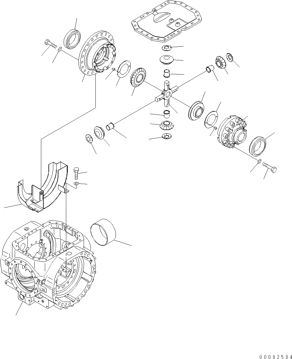Схема запчастей Komatsu WA480-6 LC - ЗАДН. МОСТ (ДИФФЕРЕНЦ., /) F ТРАНСМИССИЯ