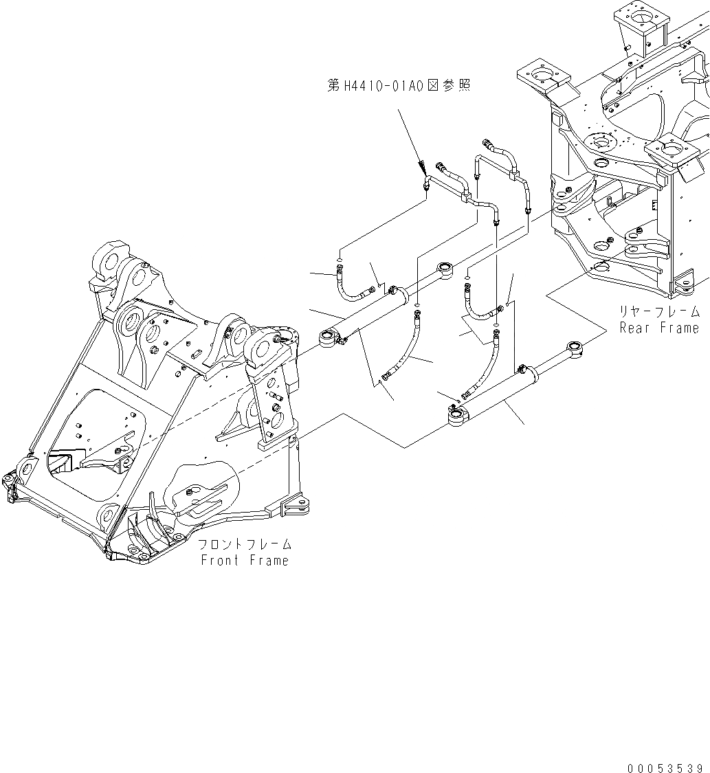 Схема запчастей Komatsu WA480-6 LC - ЦИЛИНДР РУЛЕВ. УПР-Я (ПАТРУБКИ ЦИЛИНДРА РУЛЕВ. УПРАВЛ-Я) J ОСНОВНАЯ РАМА И ЕЕ ЧАСТИ