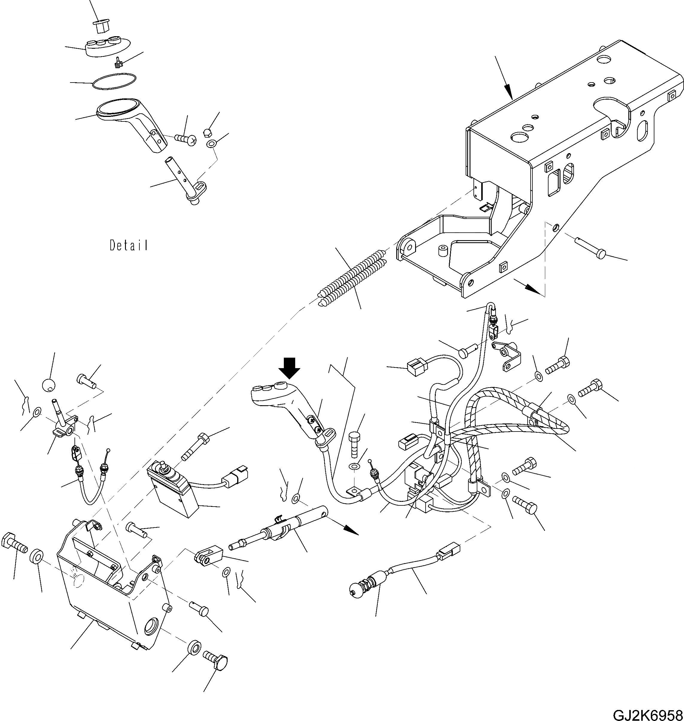 Схема запчастей Komatsu WA480-6 LC - OPERATORґS СИДЕНЬЕ (КОНСОЛЬ) (ДЛЯ УПРАВЛ-Е ДЖОЙСТИКОМ) (/) K OPERATORґS ОБСТАНОВКА И СИСТЕМА УПРАВЛЕНИЯ