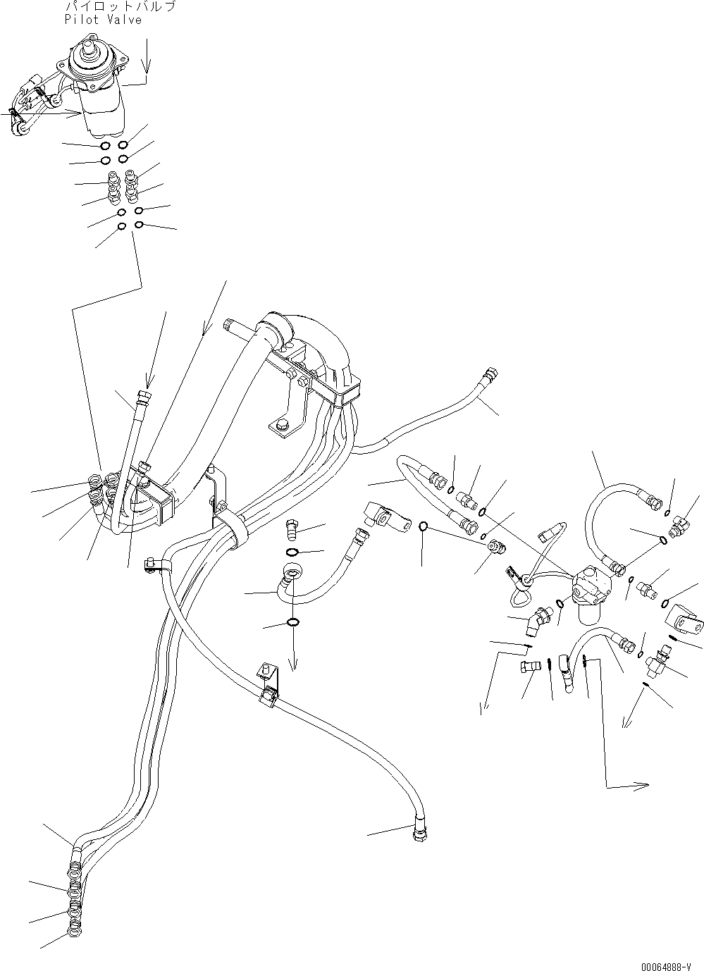 Схема запчастей Komatsu WA480-6 LC - УПРАВЛЕНИЕ ПОГРУЗКОЙ (2-Х СЕКЦИОНН. PPC) (ШЛАНГИ) (/) (ДЛЯ MULTI FUNCTION MONO РЫЧАГ) K OPERATORґS ОБСТАНОВКА И СИСТЕМА УПРАВЛЕНИЯ