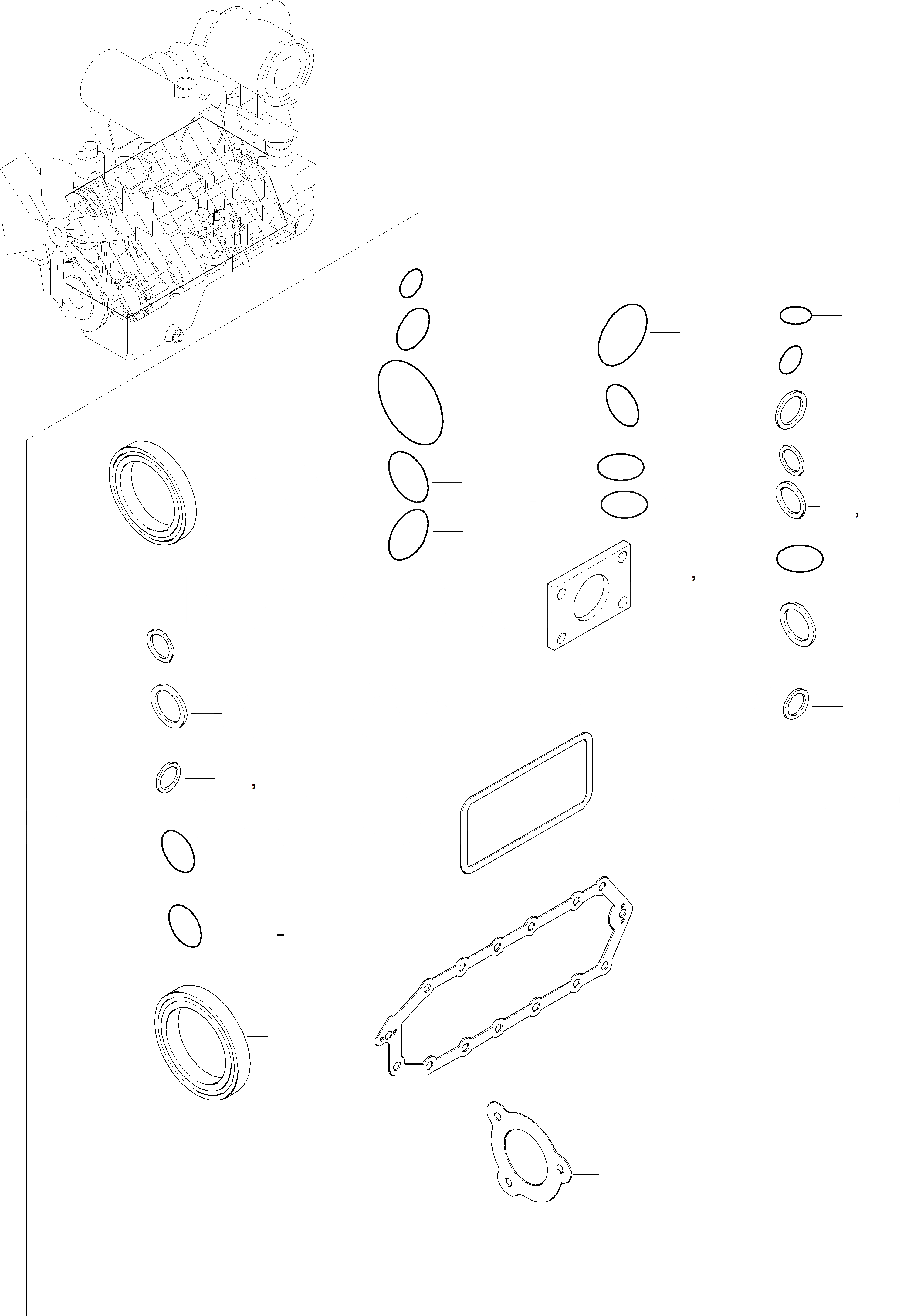 Схема запчастей Komatsu WA480-5 - КОМПЛЕКТ ПРОКЛАДОК, ЦИЛИНДР BLOC ДВИГАТЕЛЬ, КРЕПЛЕНИЕ ДВИГАТЕЛЯ