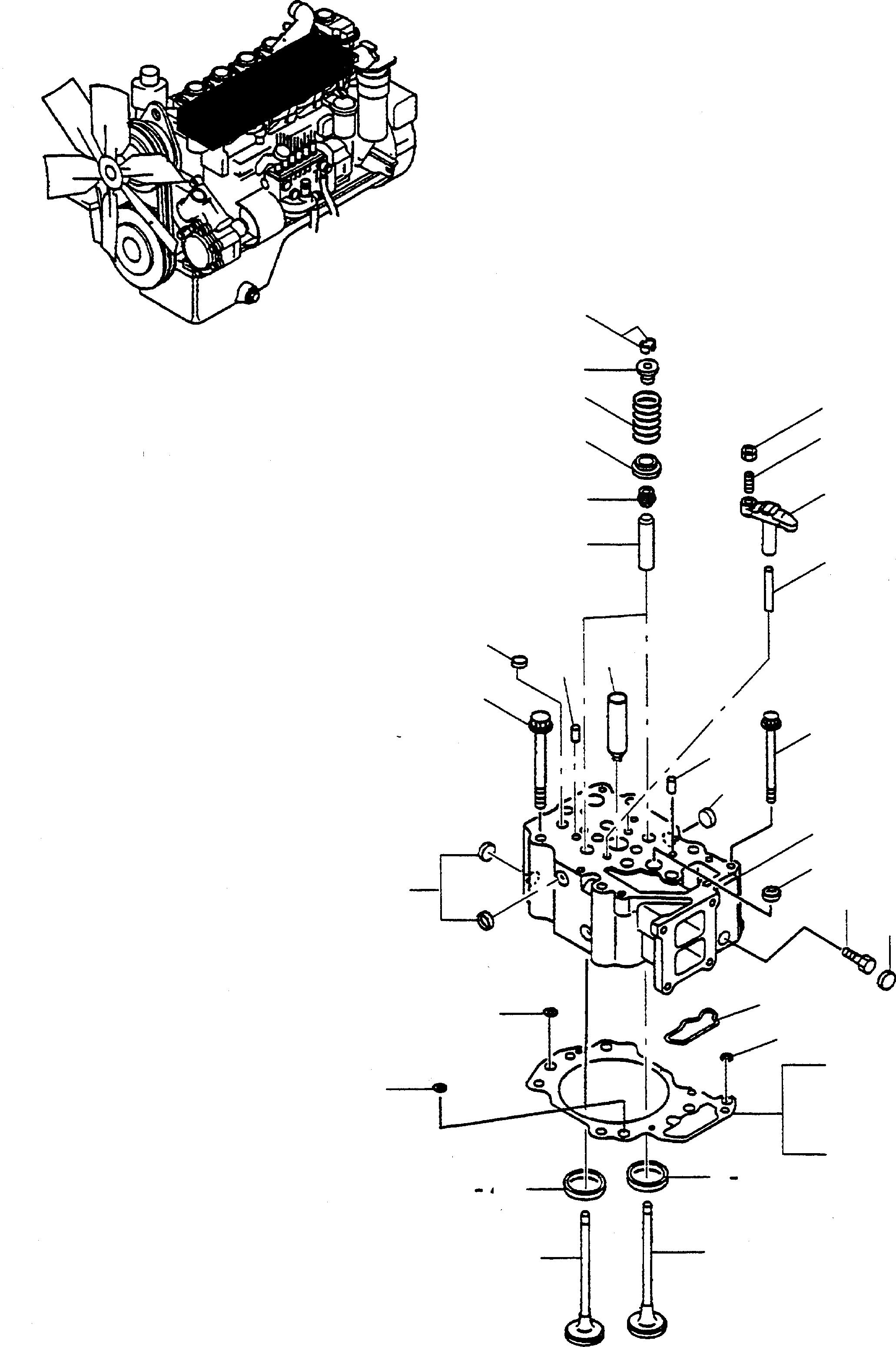 Схема запчастей Komatsu WA480-5 - ГОЛОВКА ЦИЛИНДРОВ И ATTACHING ЧАСТИ ДВИГАТЕЛЬ, КРЕПЛЕНИЕ ДВИГАТЕЛЯ