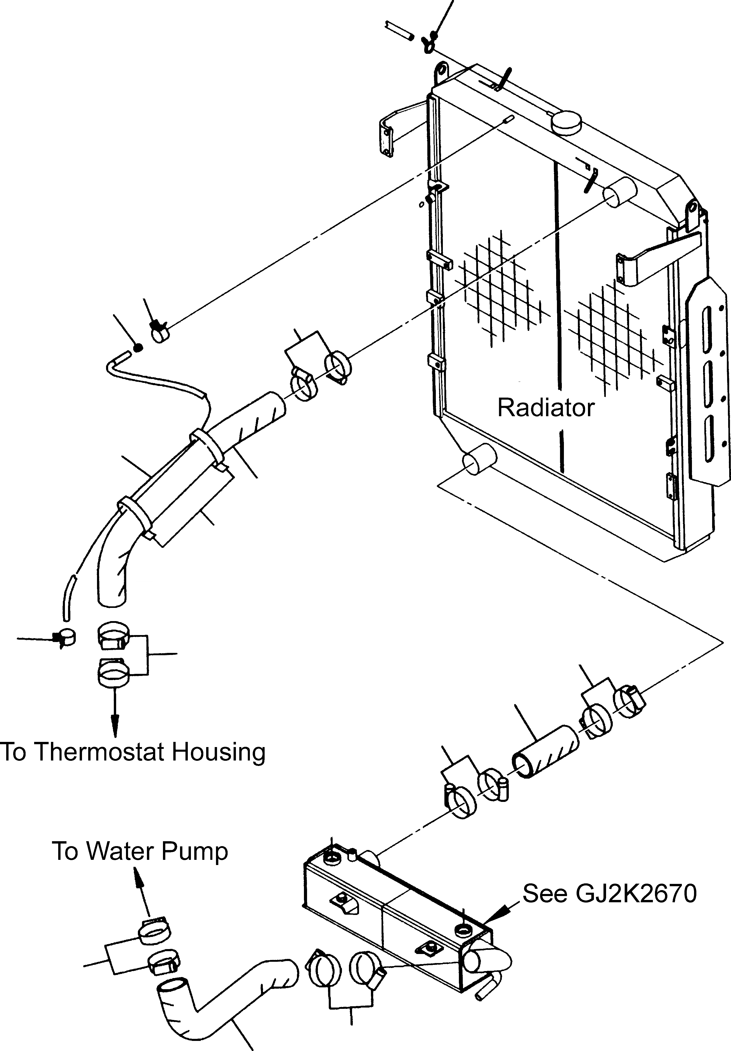 Схема запчастей Komatsu WA480-5 - ОХЛАЖД-Е ВОДН. PIPES СИСТЕМА ОХЛАЖДЕНИЯ