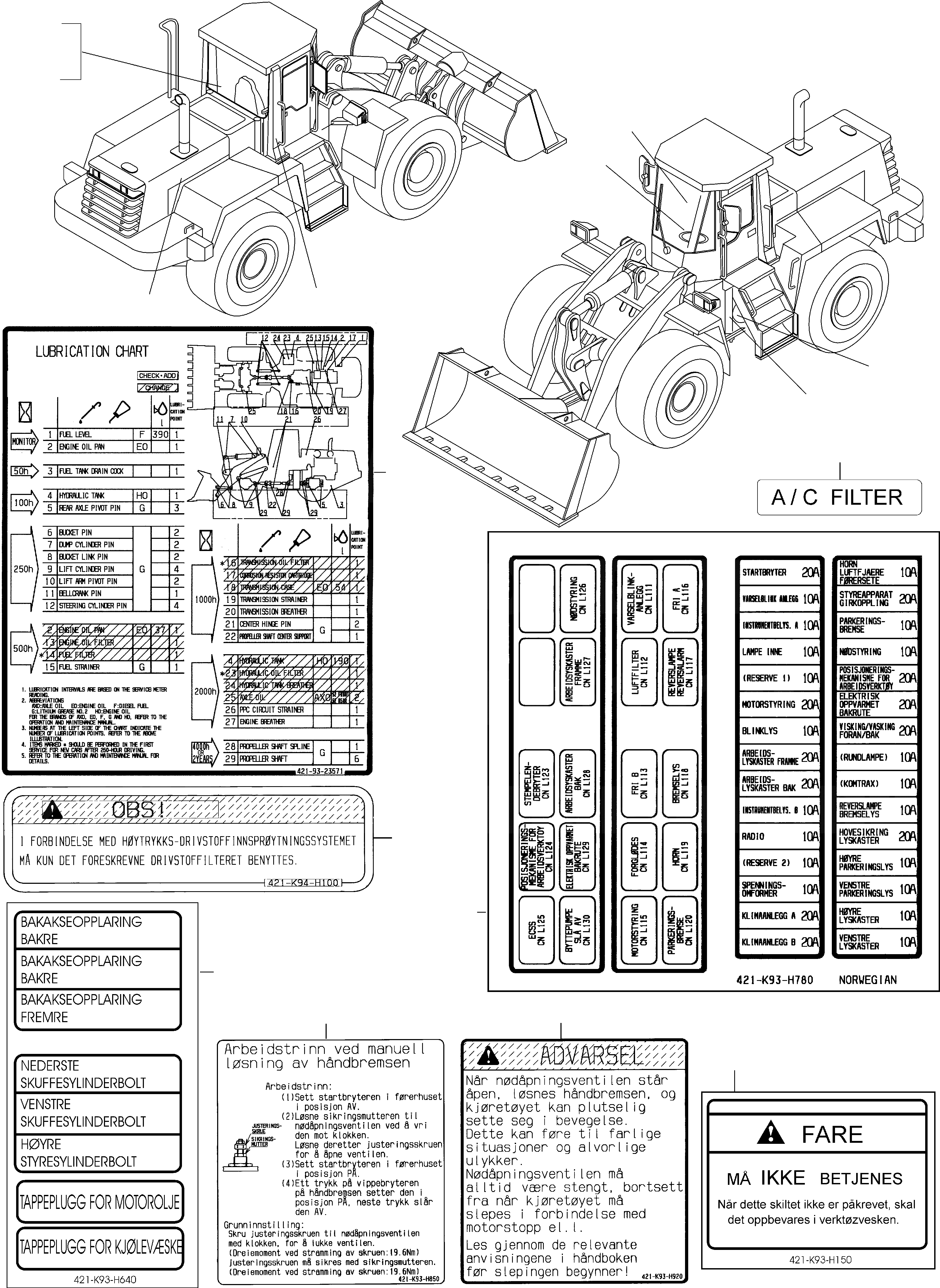 Схема запчастей Komatsu WA480-5 - ТАБЛИЧКИS, NORWEGIAN ИНСТРУМЕНТ, АКСЕССУАРЫ, БУКВЕНН.