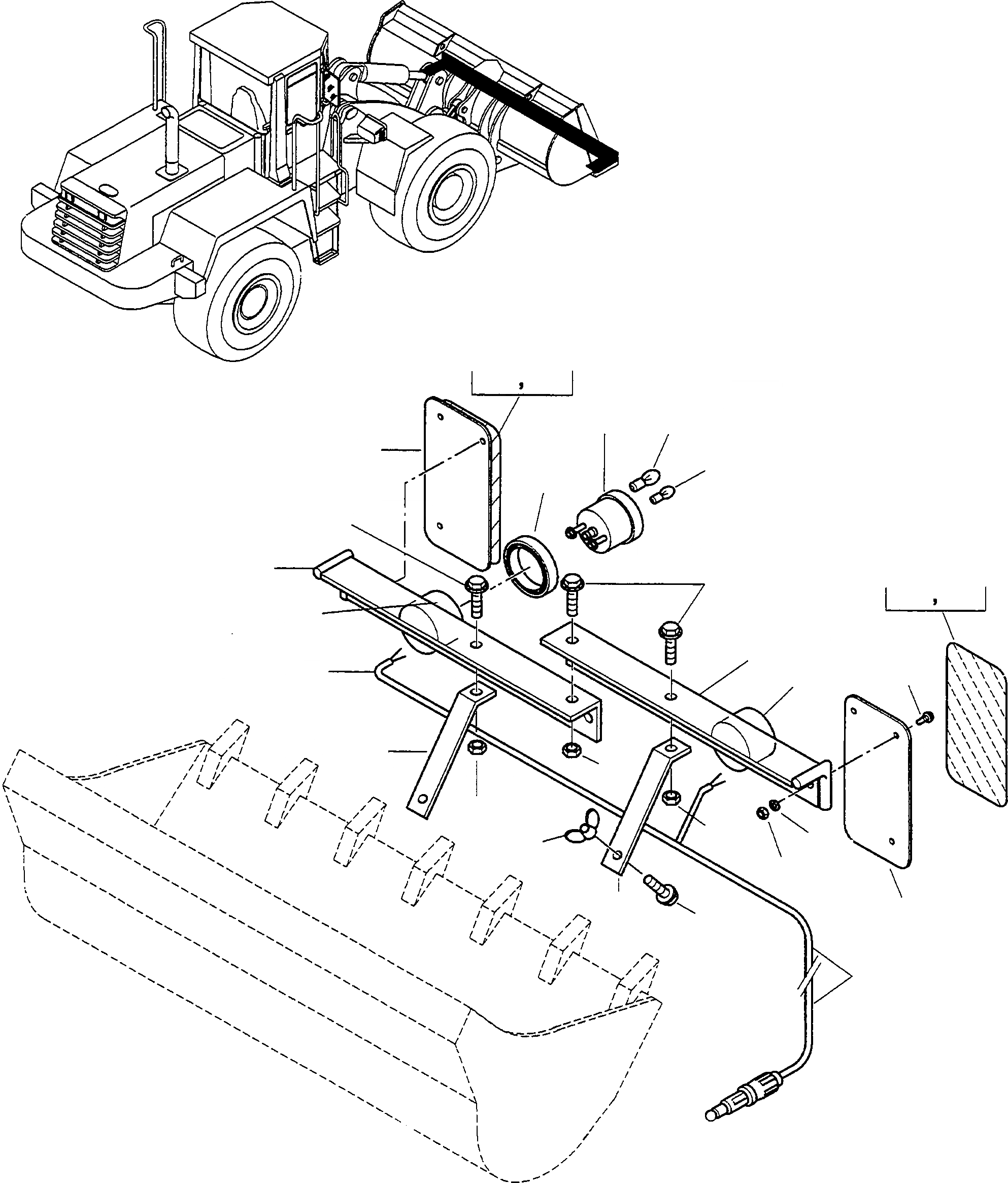 Схема запчастей Komatsu WA480-5 - РЫХЛИТЕЛЬ ЗУБЬЯWEAR ПЛАСТИНА И MARKER LIGHT ОБОРУД-Е