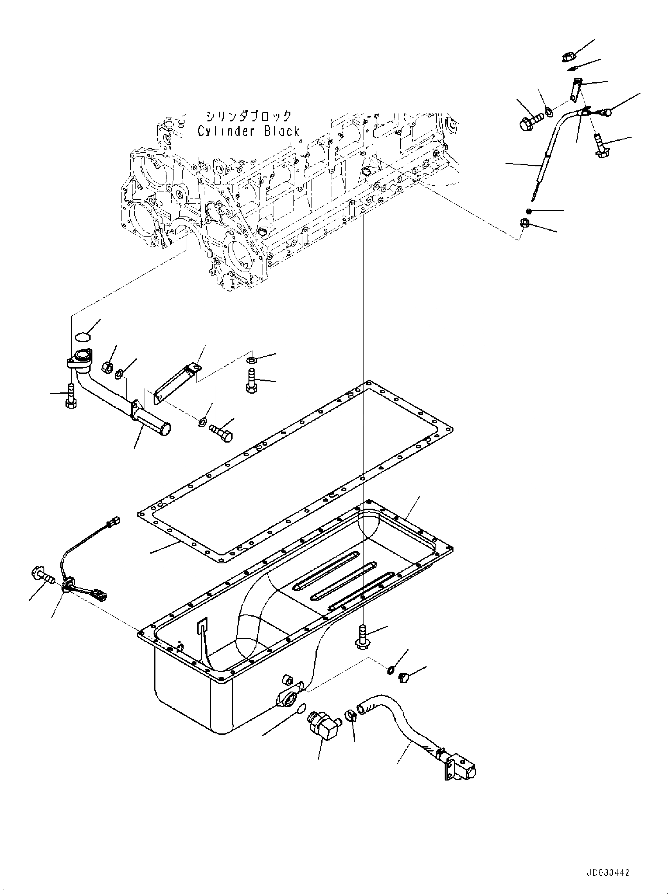 Схема запчастей Komatsu WA480-6 - МАСЛЯНЫЙ ПОДДОН И ВСАСЫВАЮЩИЙ ПАТРУБОК AA ДВИГАТЕЛЬ