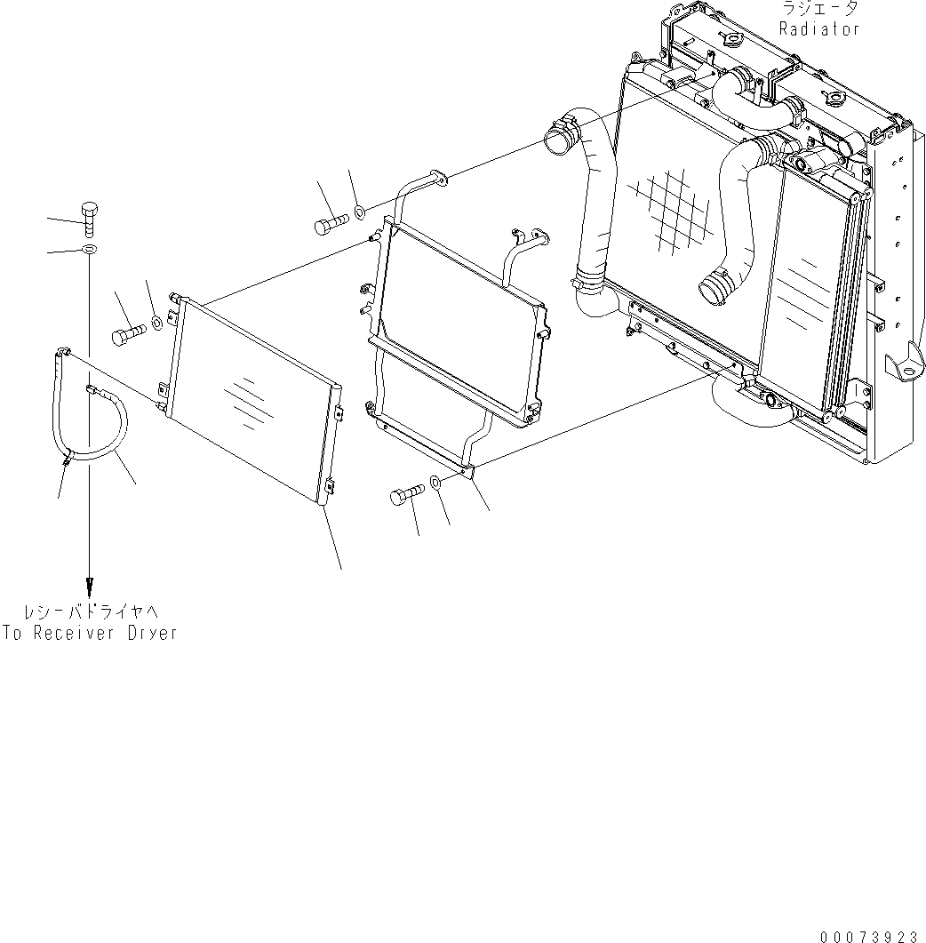 Схема запчастей Komatsu WA480-6 - РАДИАТОР (КОНДЕНСАТОР) C СИСТЕМА ОХЛАЖДЕНИЯ
