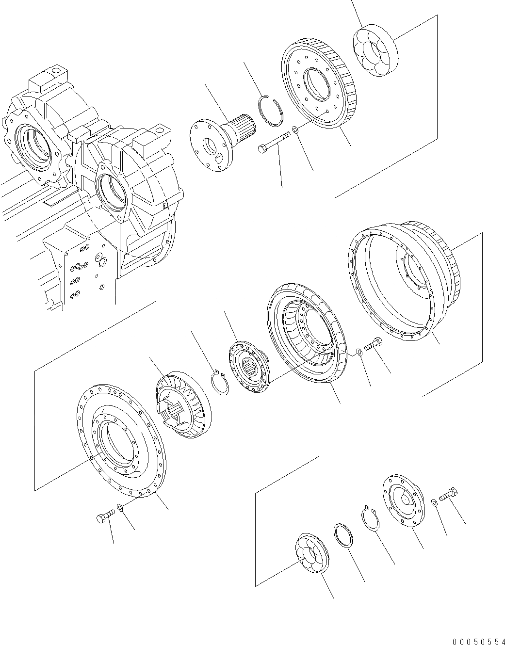 Схема запчастей Komatsu WA480-6 - ГИДРОТРАНСФОРМАТОР F ТРАНСМИССИЯ