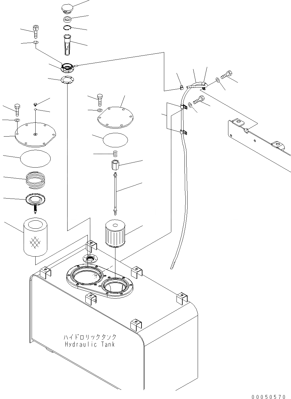 Схема запчастей Komatsu WA480-6 - ГИДР. БАК. (ЭЛЕМЕНТ И САПУН) H ГИДРАВЛИКА