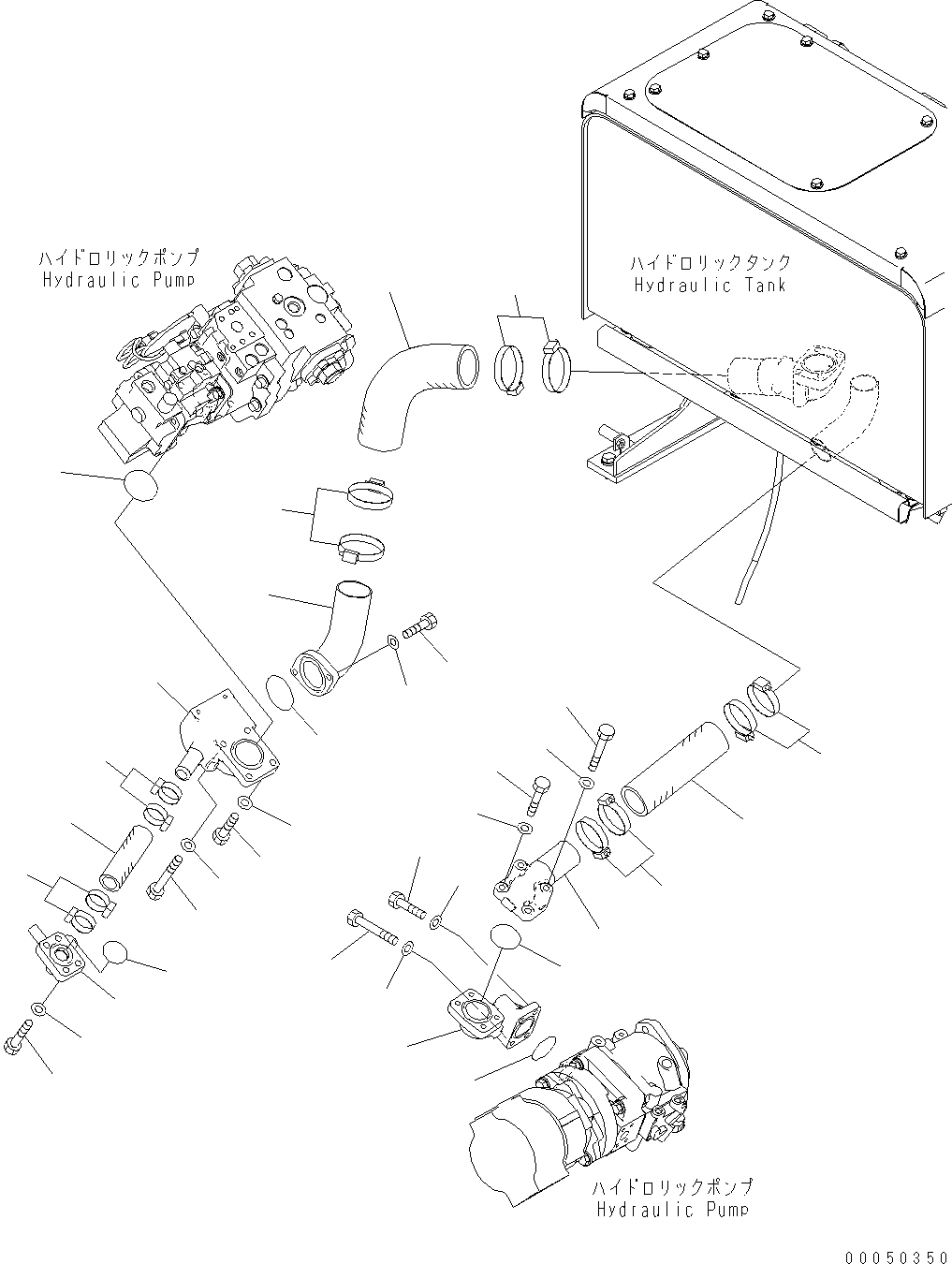 Схема запчастей Komatsu WA480-6 - ГИДР. НАСОС. (ВСАСЫВ.) H ГИДРАВЛИКА