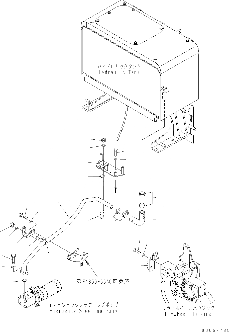 Схема запчастей Komatsu WA480-6 - ГИДР. НАСОС. (ЭКСТРЕНН. ВСАСЫВ. ЛИНИЯ) H ГИДРАВЛИКА