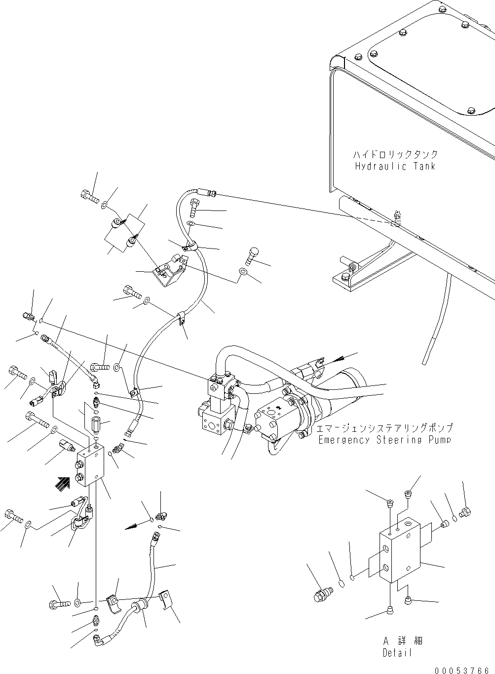 Схема запчастей Komatsu WA480-6 - ГИДР. НАСОС. (ЭКСТРЕНН. КЛАПАН ЛИНИЯ) H ГИДРАВЛИКА