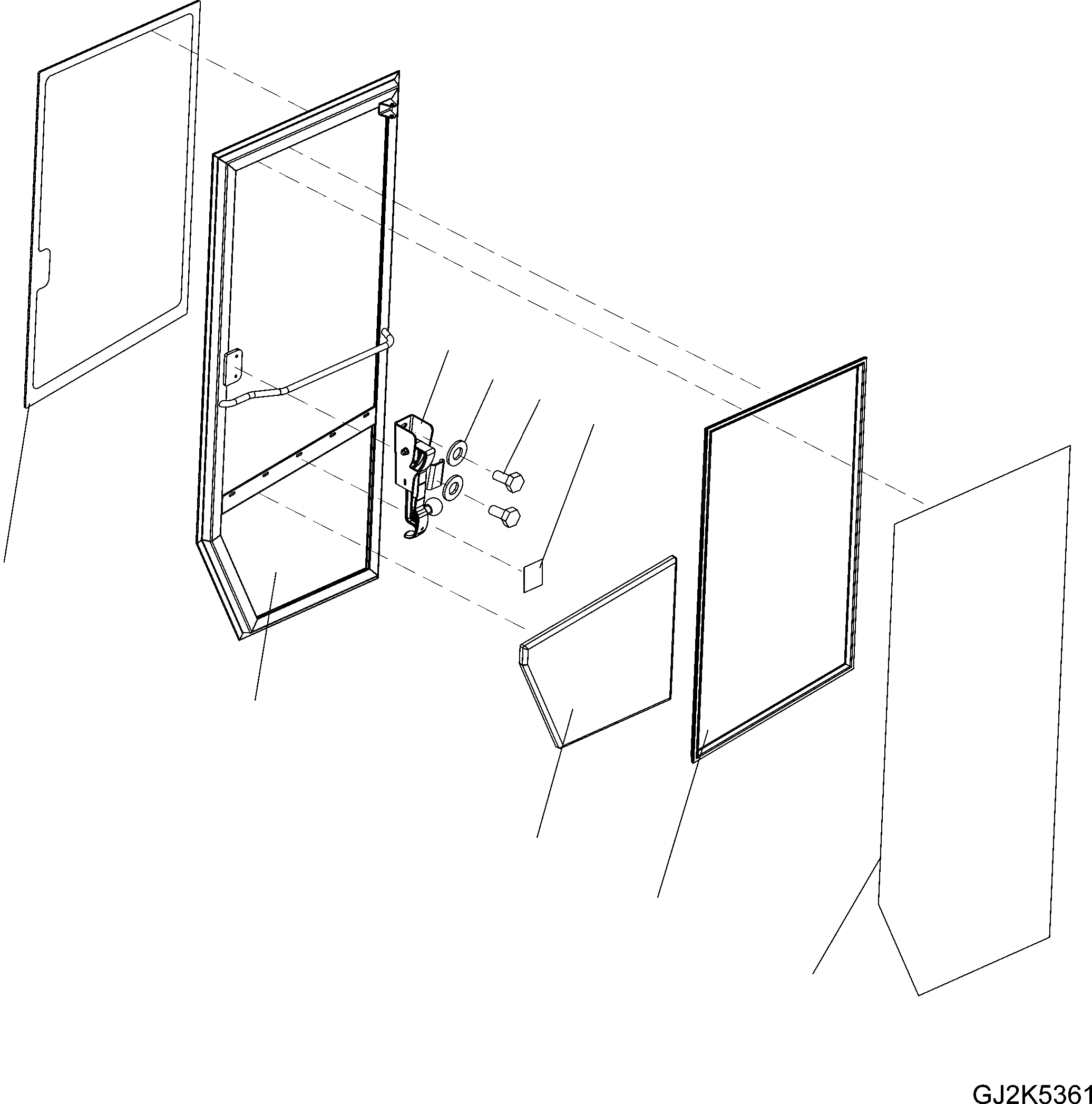 Схема запчастей Komatsu WA480-6 - КАБИНА ROPS (ДВЕРЬ RHS) K OPERATORґS ОБСТАНОВКА И СИСТЕМА УПРАВЛЕНИЯ