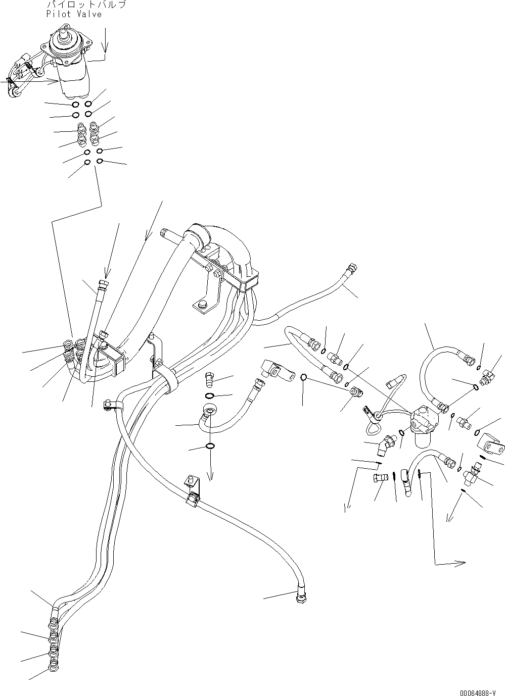Схема запчастей Komatsu WA480-6 - УПРАВЛЕНИЕ ПОГРУЗКОЙ (2-Х СЕКЦИОНН. PPC) (ШЛАНГИ) (/) (ДЛЯ MULTI FUNCTION MONO РЫЧАГ) K OPERATORґS ОБСТАНОВКА И СИСТЕМА УПРАВЛЕНИЯ