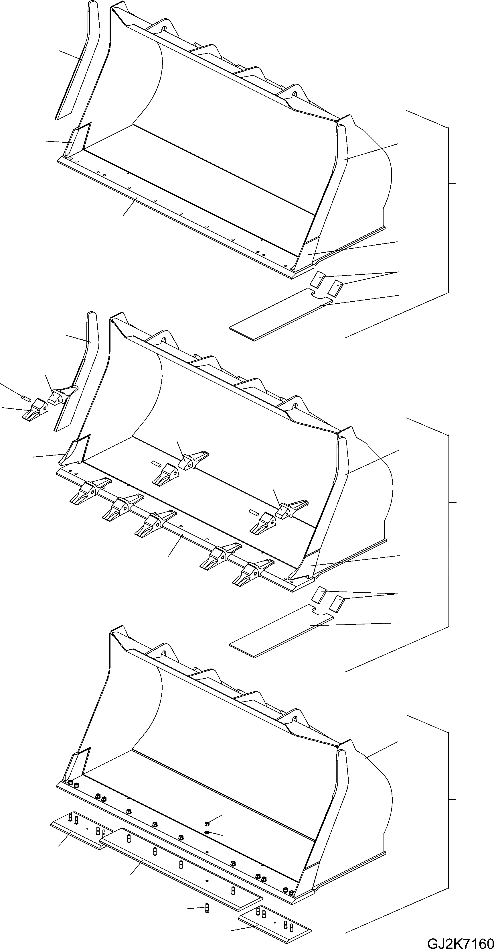 Схема запчастей Komatsu WA480-6 - КОВШ (ШИР. .M) (ТИП A) T РАБОЧЕЕ ОБОРУДОВАНИЕ