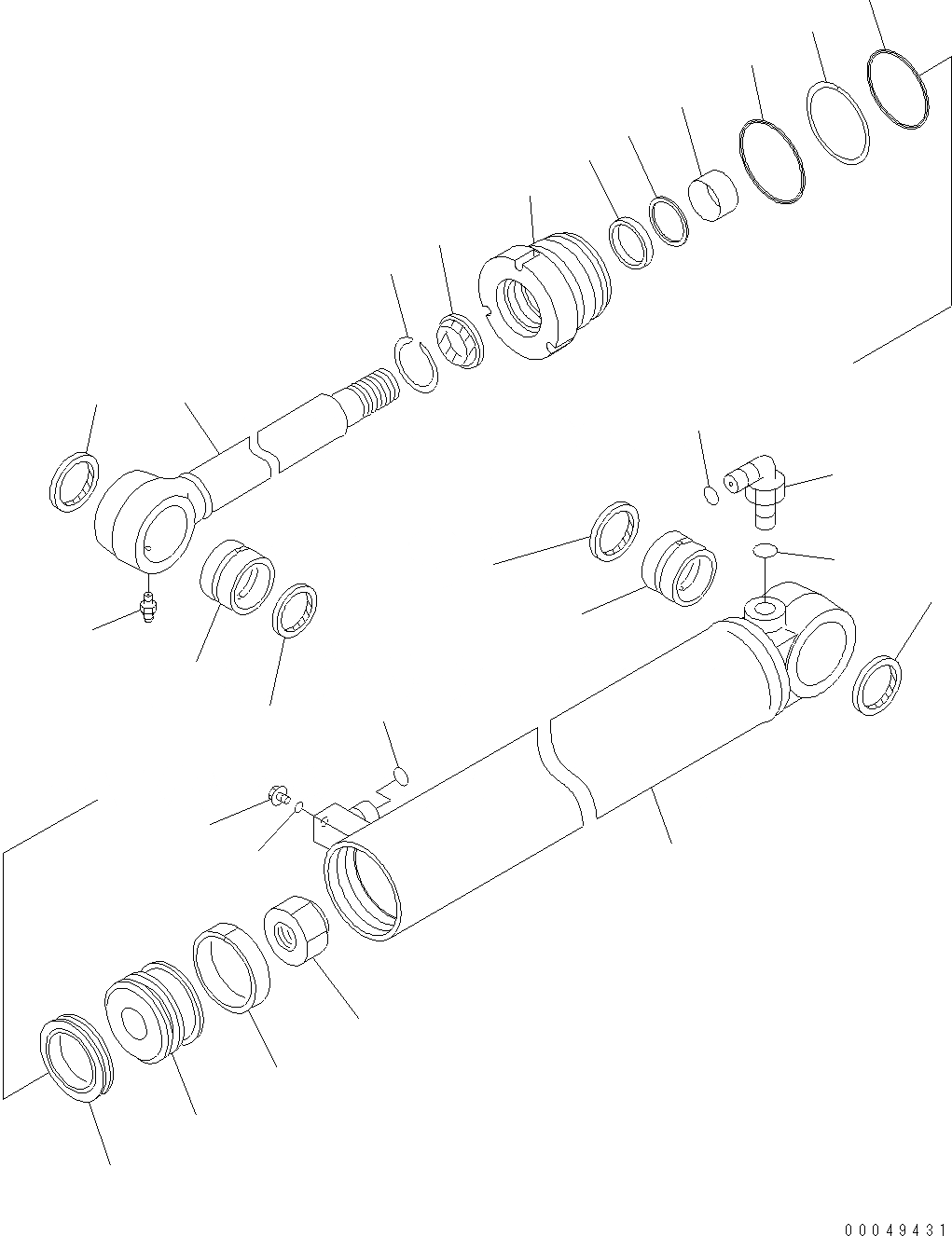 Схема запчастей Komatsu WA480-6 - ЦИЛИНДР РУЛЕВ. УПР-Я (ВНУТР. ЧАСТИ) Y ОСНОВН. КОМПОНЕНТЫ И РЕМКОМПЛЕКТЫ