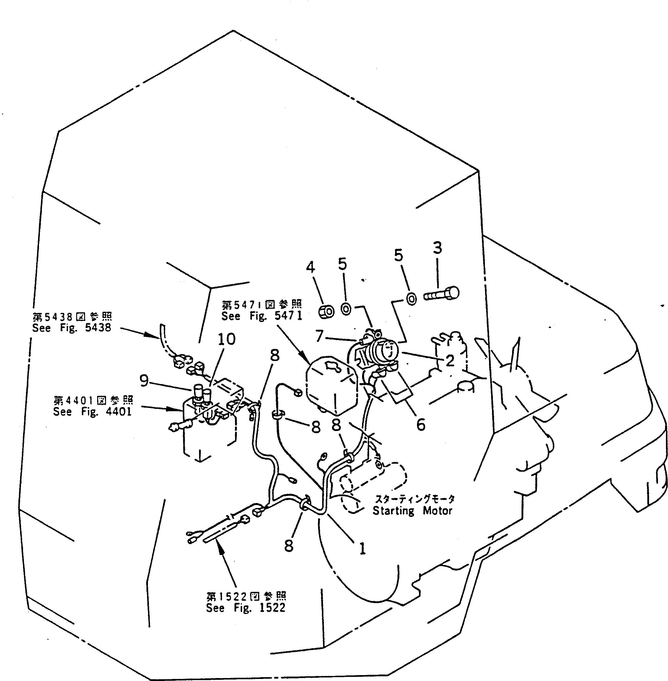 Схема запчастей Komatsu WA50-1 - ЭЛЕКТРИКА (ДВОРНИКИ ЛИНИЯ) (С КАБИНОЙ) КОМПОНЕНТЫ ДВИГАТЕЛЯ И ЭЛЕКТРИКА