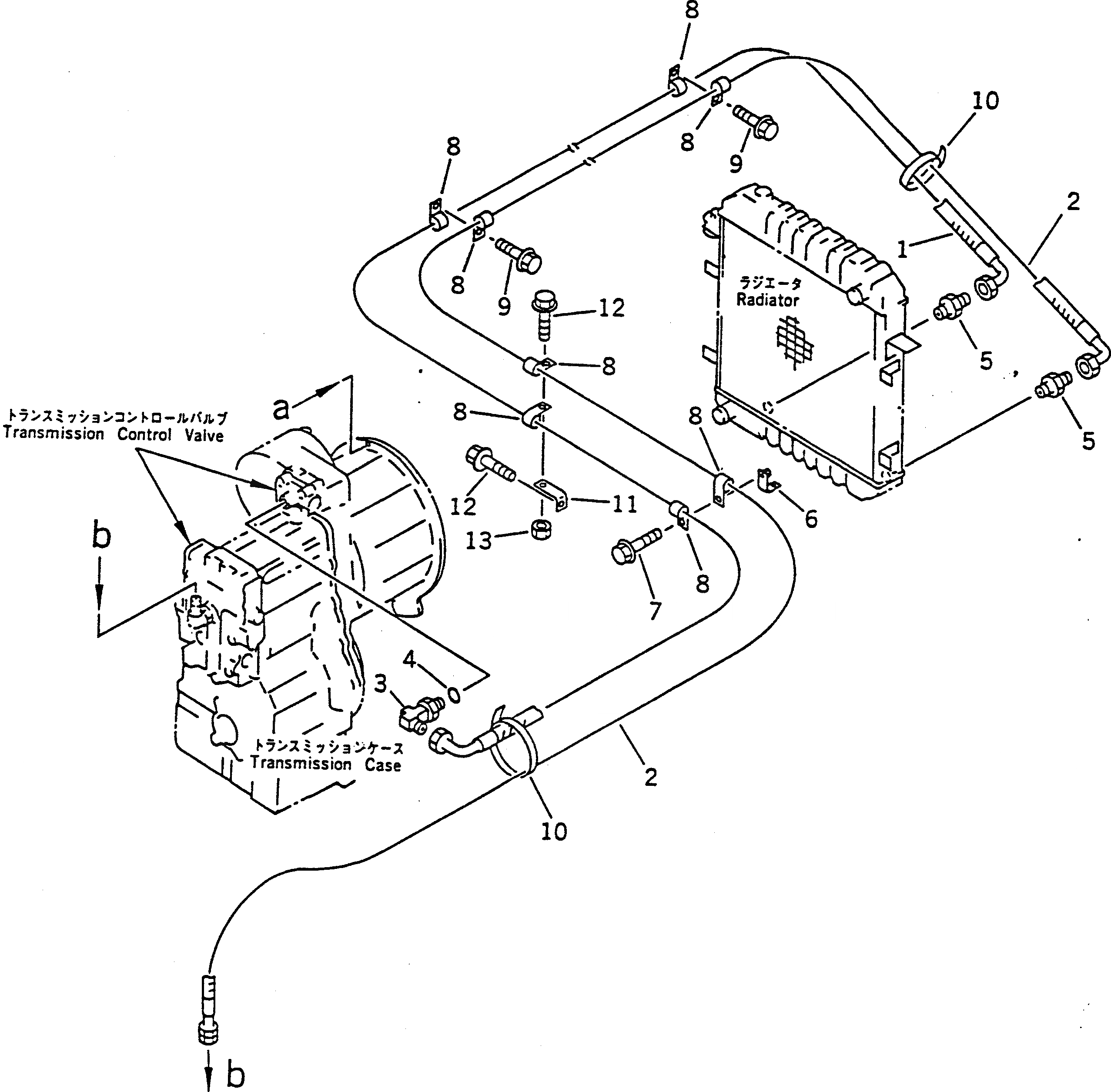 Схема запчастей Komatsu WA50-1 - ГИДРОЛИНИЯ ТРАНСМИССИИ (/)(№-) ТРАНСМИССИЯ