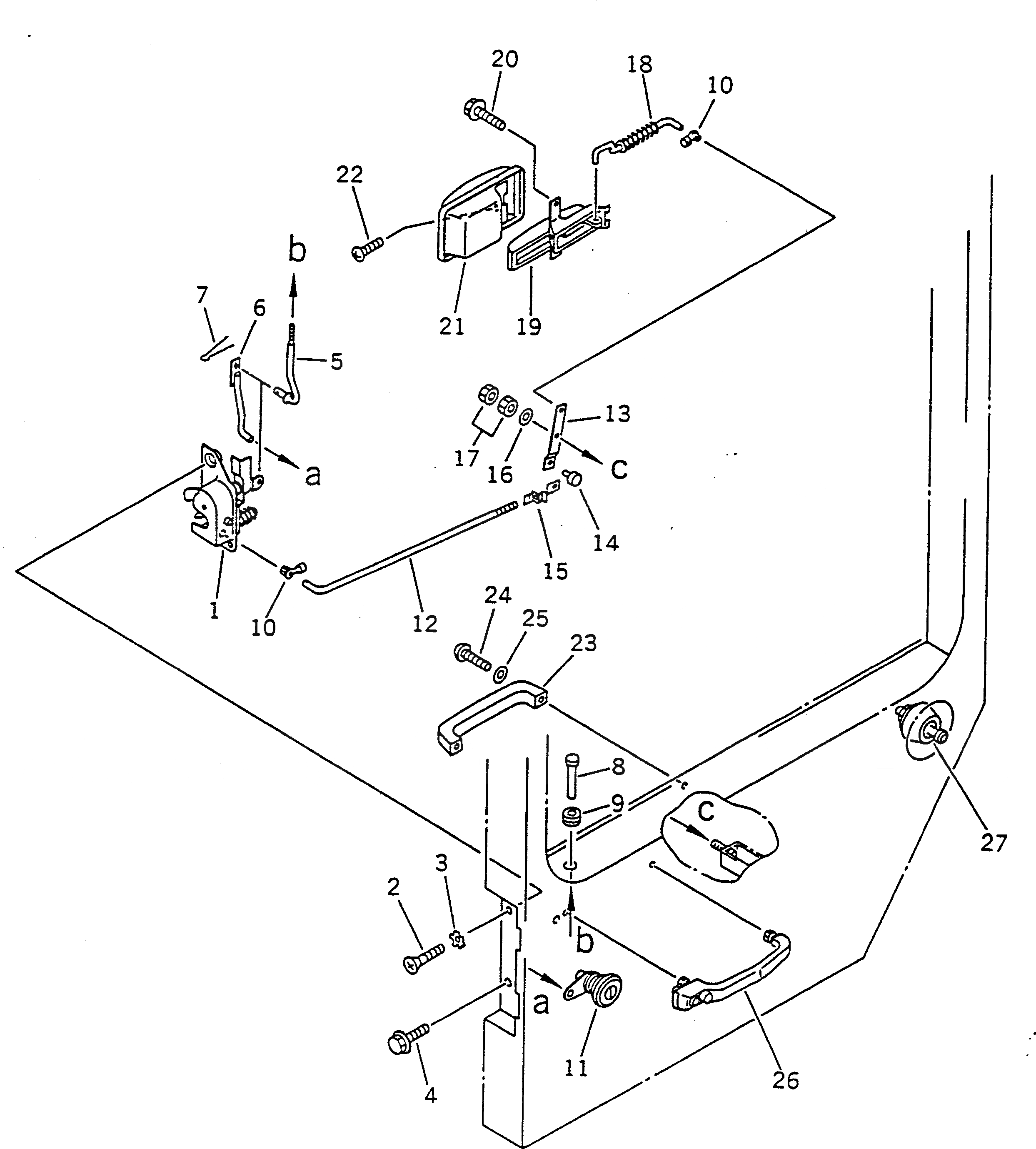 Схема запчастей Komatsu WA50-1 - КАБИНА (ДВЕРЬ) (7/8) (ДЛЯ ЯПОН.) РАМА И ЧАСТИ КОРПУСА