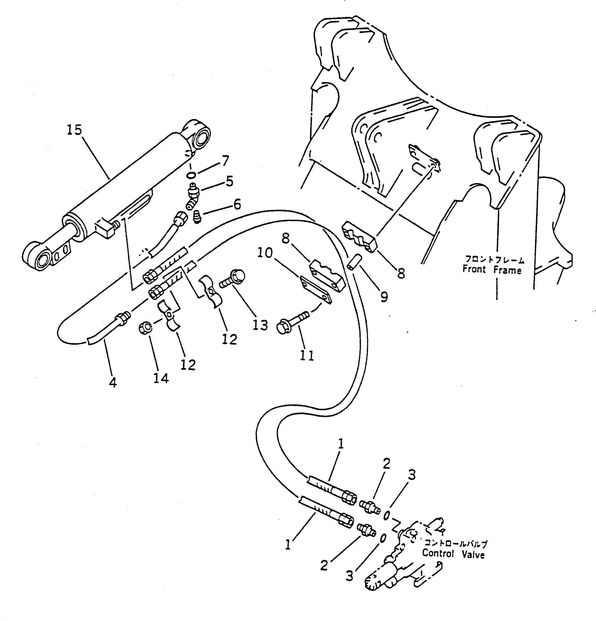 Схема запчастей Komatsu WA50-1 - ГИДРОЛИНИЯ (ЛИНИЯ ГИДРОЦИЛИНДРА КОВША) УПРАВЛ-Е РАБОЧИМ ОБОРУДОВАНИЕМ