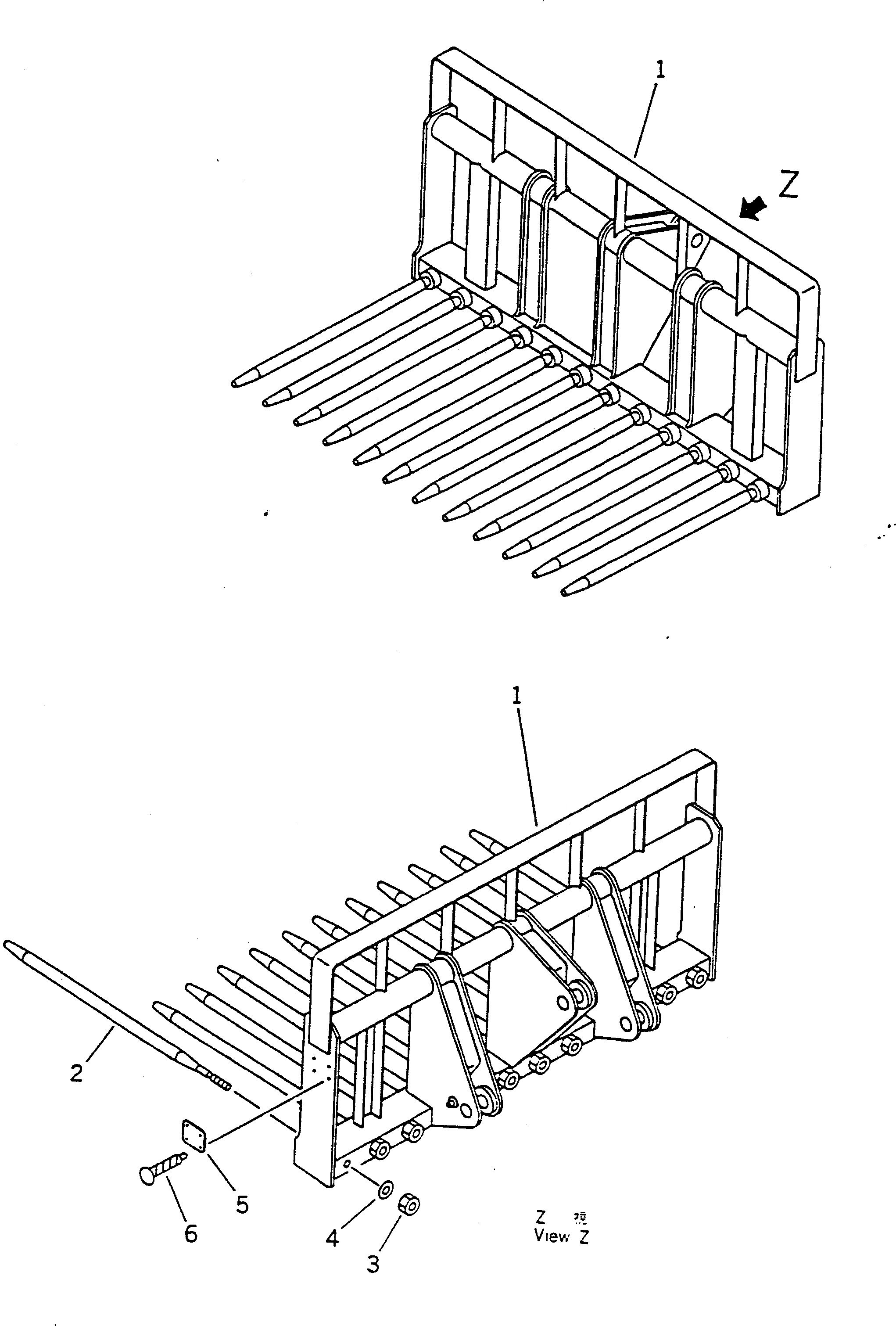 Схема запчастей Komatsu WA50-1 - UTILITY ВИЛЫ РАБОЧЕЕ ОБОРУДОВАНИЕ