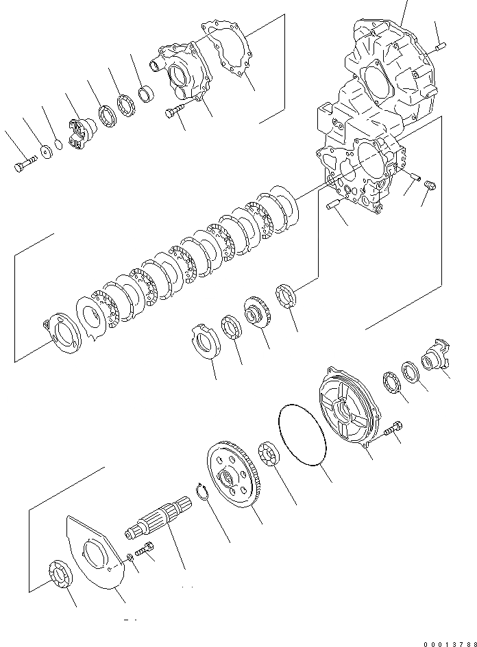 Схема запчастей Komatsu WA50-3-CB - ПЕРЕДАЧА (/) ГИДРОТРАНСФОРМАТОР И ТРАНСМИССИЯ