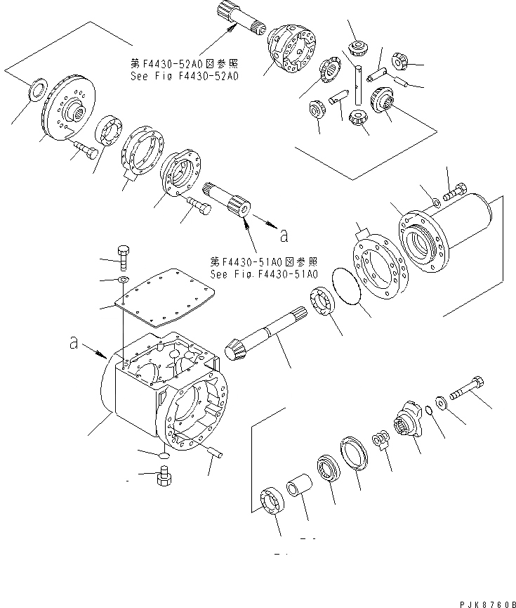 Схема запчастей Komatsu WA50-3-CB - ПЕРЕДНИЙ МОСТ (DEFFERENTIAL) ГИДРОТРАНСФОРМАТОР И ТРАНСМИССИЯ