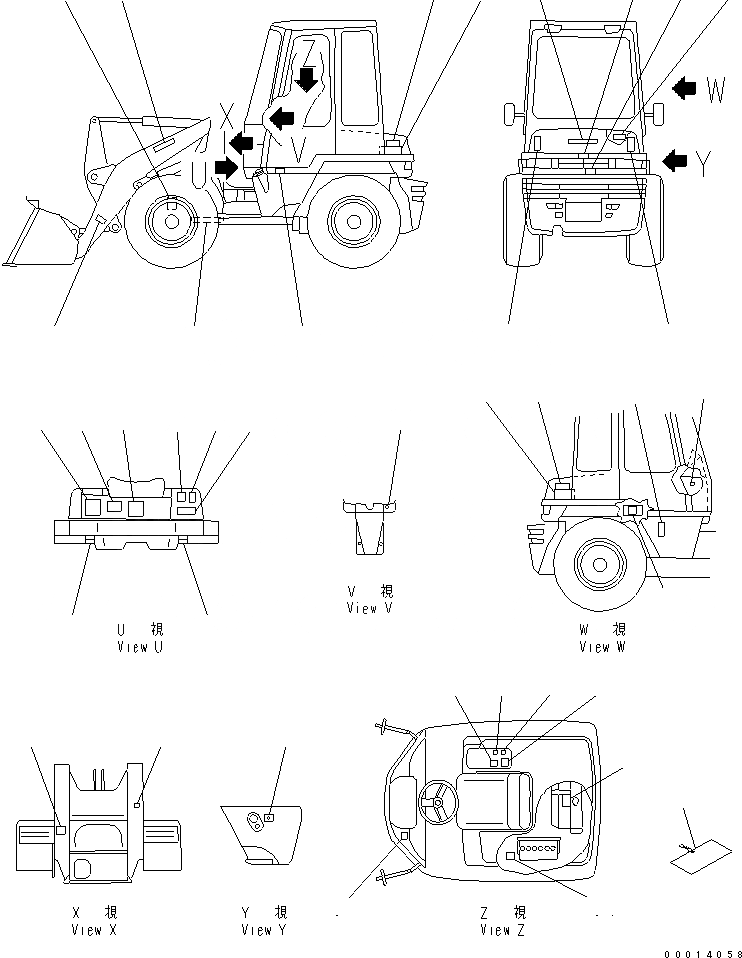 Схема запчастей Komatsu WA50-3-CB - МАРКИРОВКА (С КАБИНОЙ) (ЯПОН.) МАРКИРОВКА