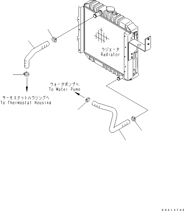 Схема запчастей Komatsu WA50-3-CN - СИСТЕМА ТРУБ РАДИАТОРА СИСТЕМА ОХЛАЖДЕНИЯ