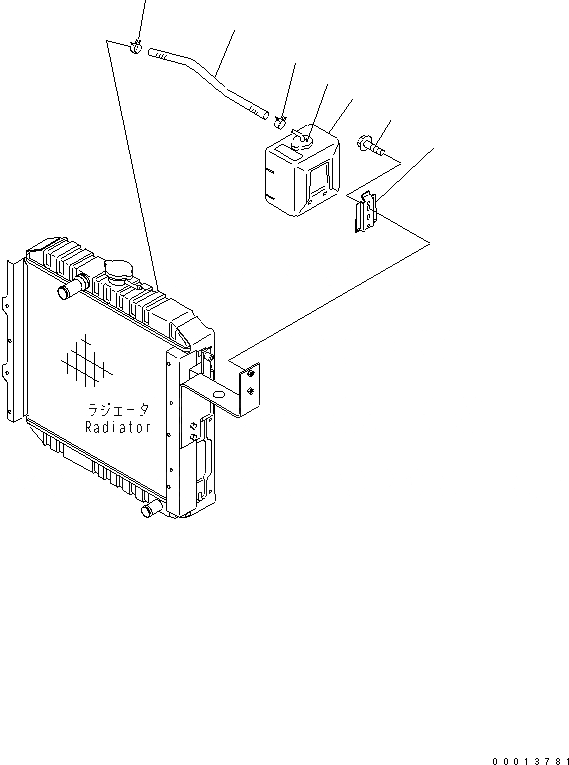 Схема запчастей Komatsu WA50-3-CN - РЕЗЕРВН. БАК И КРЕПЛЕНИЕ ЧАСТИ СИСТЕМА ОХЛАЖДЕНИЯ