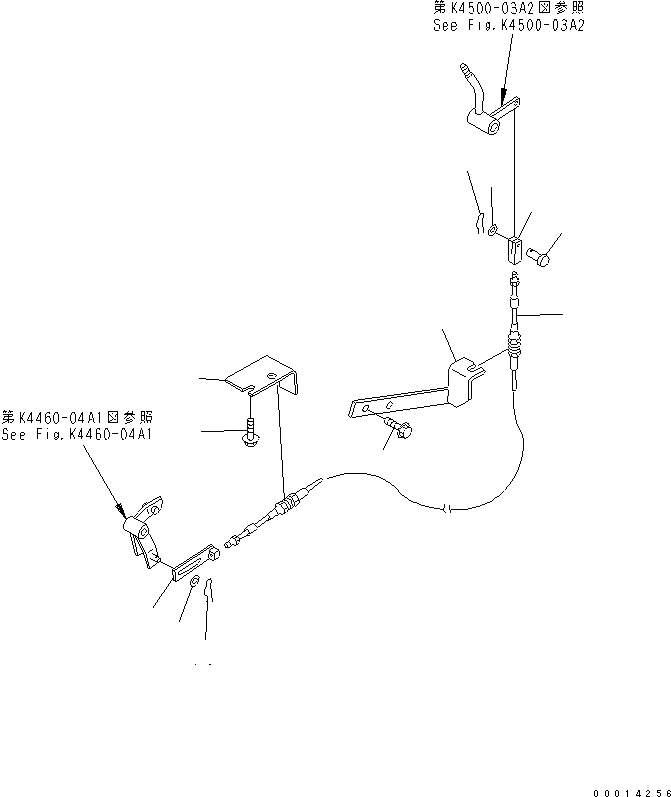 Схема запчастей Komatsu WA50-3-CN - РАБОЧЕЕ ОБОРУДОВАНИЕ УПРАВЛ-Е (HAND THROTTLE КАБЕЛЬ) КАБИНА ОПЕРАТОРА И СИСТЕМА УПРАВЛЕНИЯ