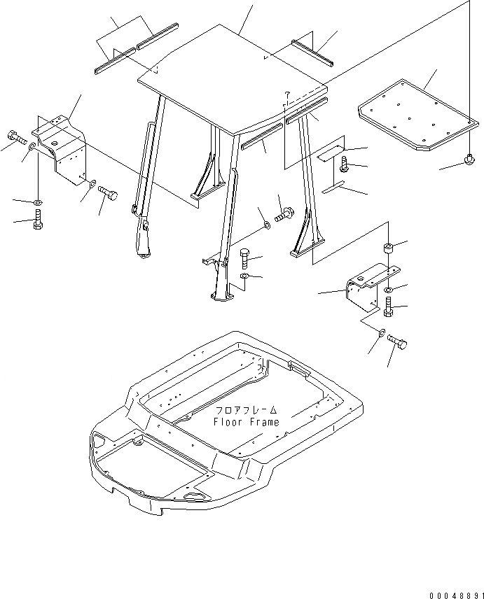 Схема запчастей Komatsu WA50-3 - СИСТЕМА ROPS КАБИНА ОПЕРАТОРА И СИСТЕМА УПРАВЛЕНИЯ