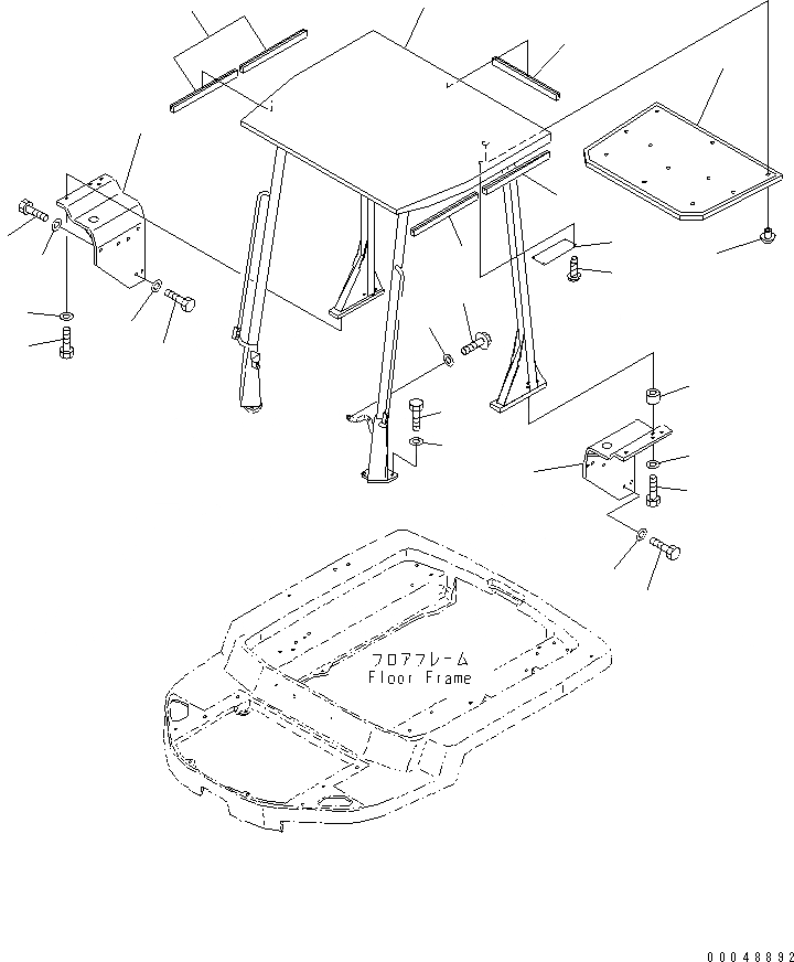 Схема запчастей Komatsu WA50-3 - СИСТЕМА ROPS (СЕВ. АМЕРИКА СПЕЦ-Я.) КАБИНА ОПЕРАТОРА И СИСТЕМА УПРАВЛЕНИЯ