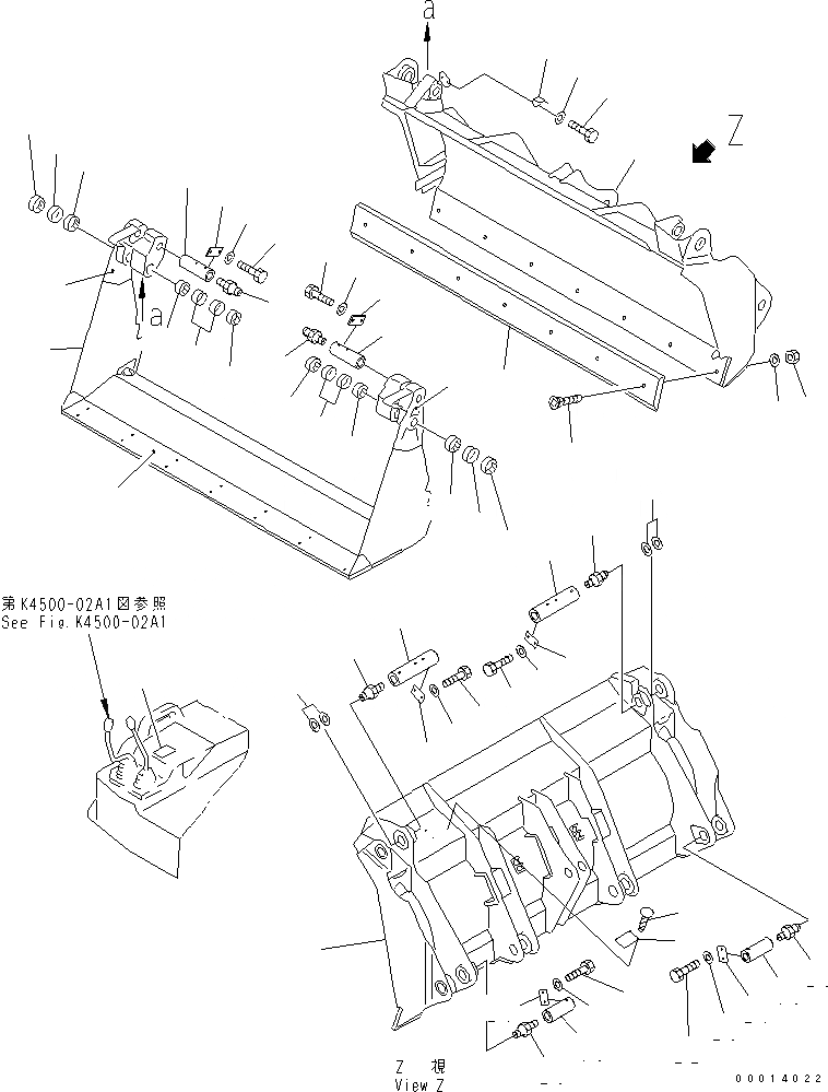 Схема запчастей Komatsu WA50-3 - MULTIPURPOSE КОВШ РАБОЧЕЕ ОБОРУДОВАНИЕ