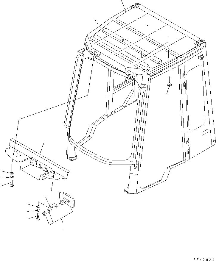 Схема запчастей Komatsu WA50-3-X - КАБИНА (/8) (КРЫША И ЗЕРКАЛО В КАБИНЕ)(№9-999) КАБИНА ОПЕРАТОРА И СИСТЕМА УПРАВЛЕНИЯ