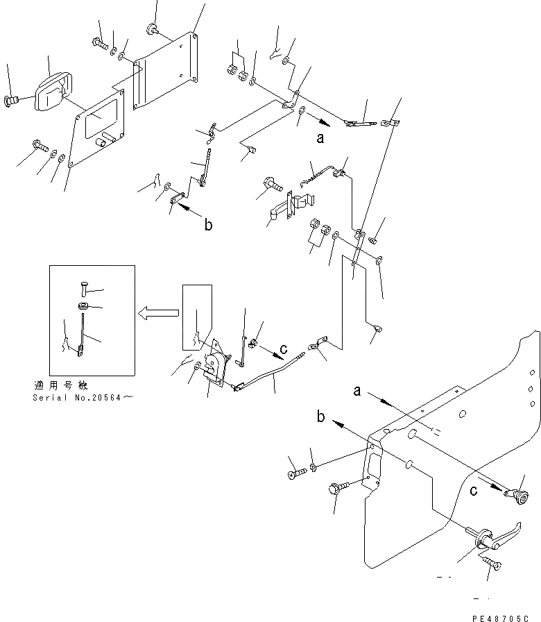 Схема запчастей Komatsu WA50-3-X - КАБИНА (/7) (ЛЕВ. И ПРАВ. ЗАМОК ДВЕРИ)(№-9) КАБИНА ОПЕРАТОРА И СИСТЕМА УПРАВЛЕНИЯ