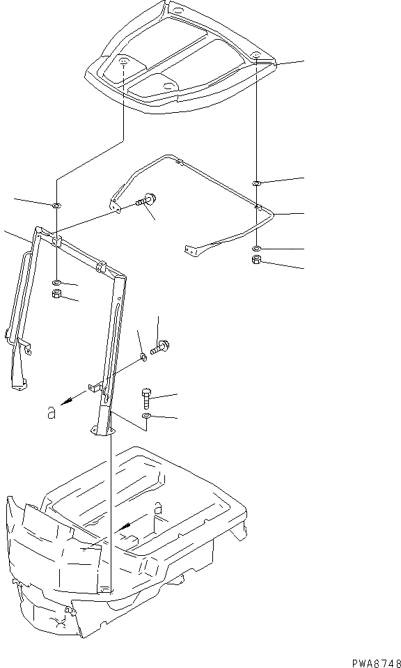 Схема запчастей Komatsu WA50-3-X - НАВЕС (ДЛЯ НИЗ. HEIGHT) КАБИНА ОПЕРАТОРА И СИСТЕМА УПРАВЛЕНИЯ