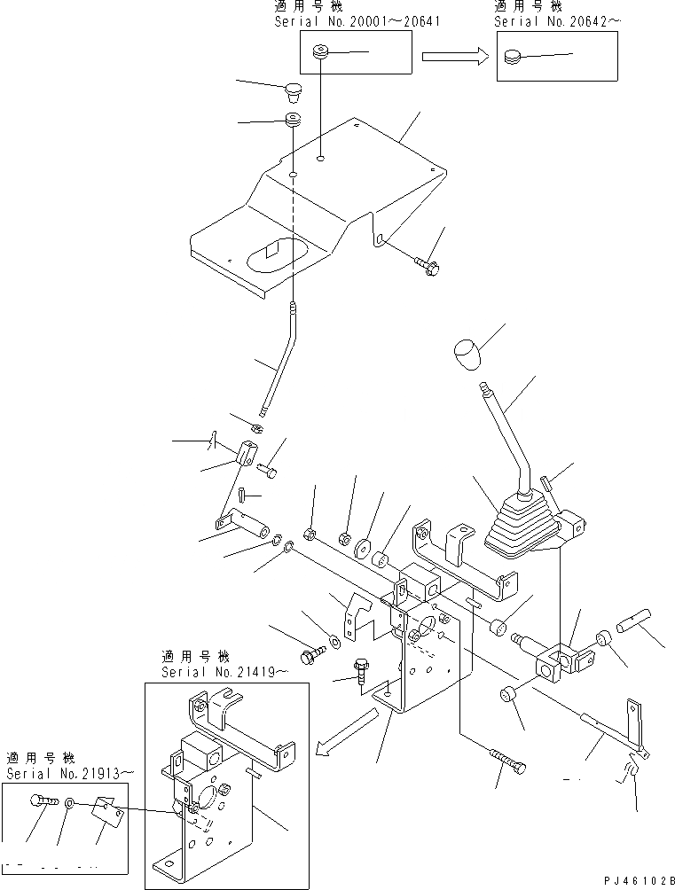 Схема запчастей Komatsu WA50-3-X - РЫЧАГ УПРАВЛЕНИЯ РАБОЧИМ ОБОРУДОВАНИЕМ И МЕХАНИЗМ (/) КАБИНА ОПЕРАТОРА И СИСТЕМА УПРАВЛЕНИЯ