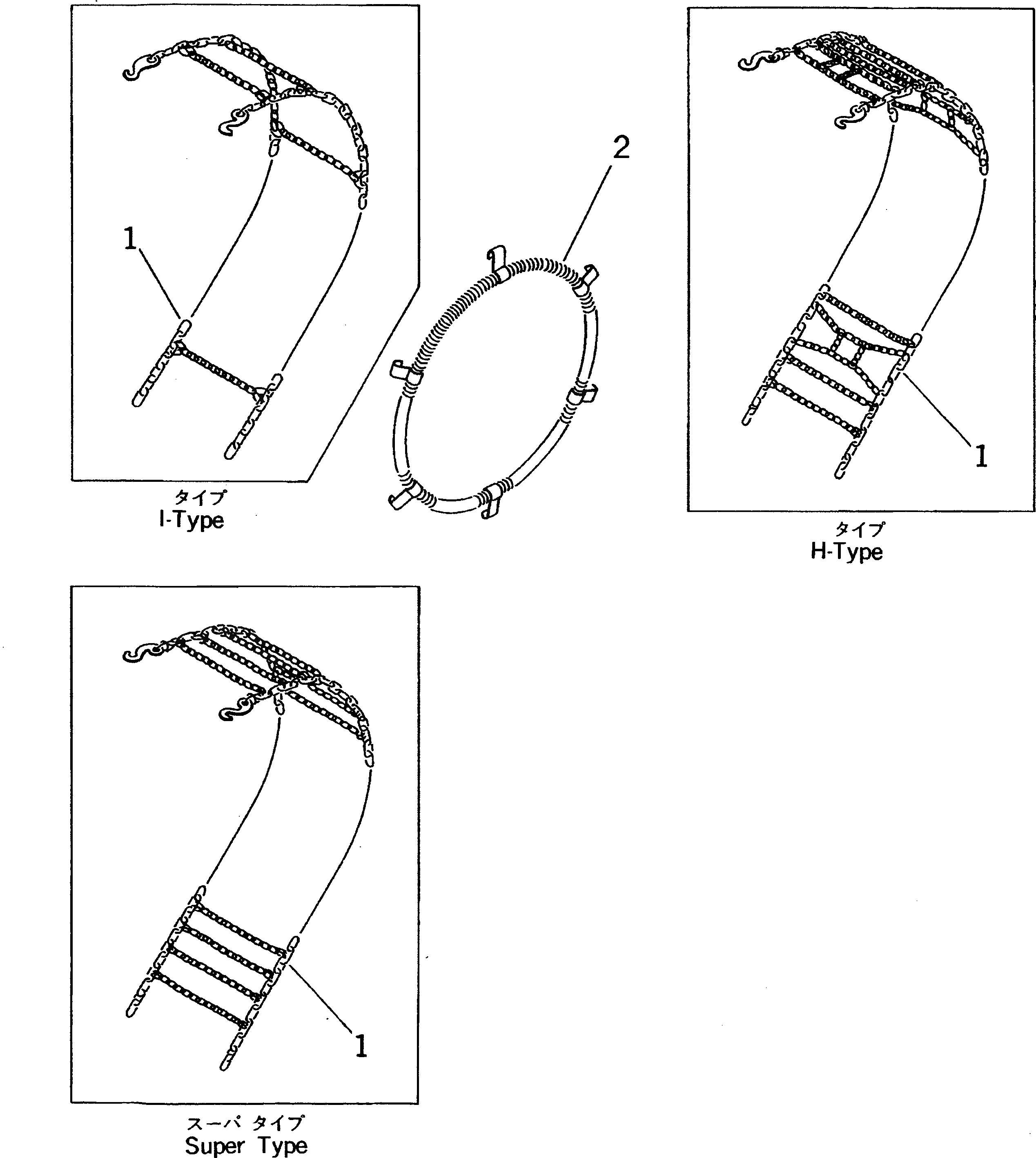 Схема запчастей Komatsu WA50-3-X - ЦЕПИ Д/ШИН АКСЕССУАРЫ И ИНСТРУМЕНТ