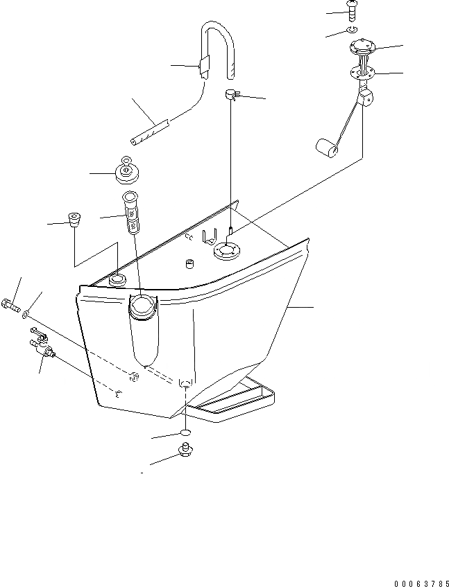 Схема запчастей Komatsu WA50-3 - ТОПЛ. БАК И ТОПЛИВОПРОВОД ТОПЛИВН. БАК. AND КОМПОНЕНТЫ
