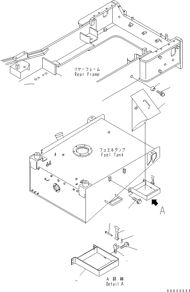 Схема запчастей Komatsu WA500-3 - ТОПЛИВН. БАК. (КОЛЕСА СТОПОР) (СПЕЦ-Я TBG)(№-) ТОПЛИВН. БАК. AND КОМПОНЕНТЫ