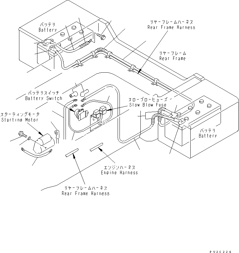 Схема запчастей Komatsu WA500-3 - ПРОВОДКА (ЛИНИЯ АККУМУЛЯТОРА) (С ВСАСЫВ. ВЕНТИЛЯТОРОМ) (ДЛЯ EC) ЭЛЕКТРИКА
