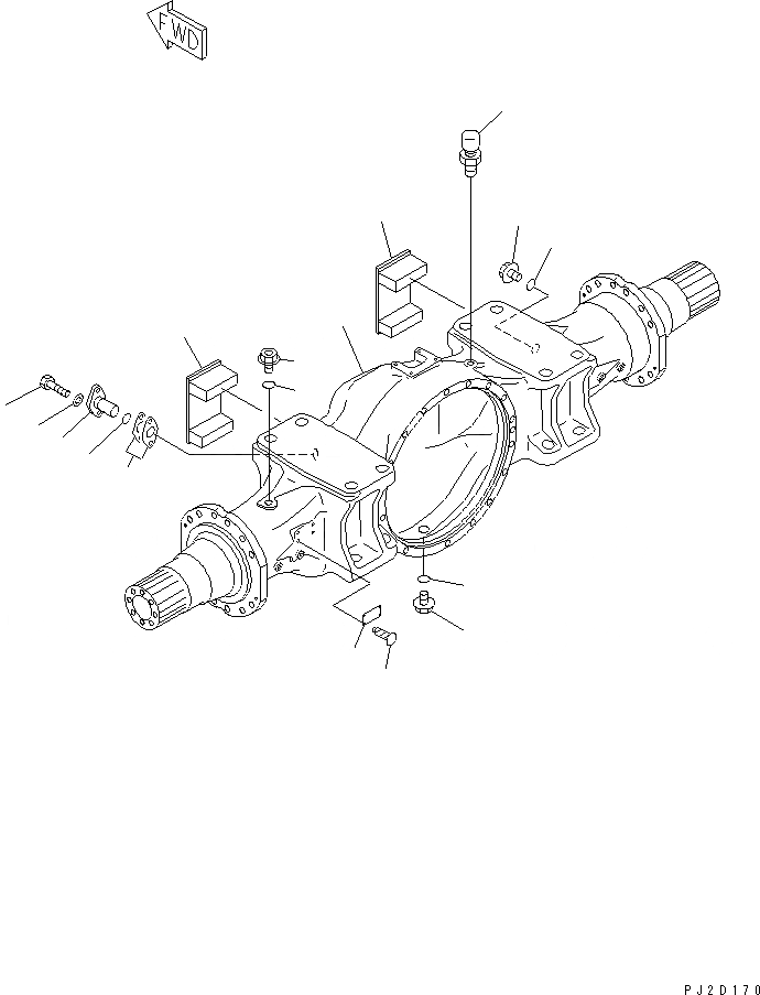 Схема запчастей Komatsu WA500-3 - ПЕРЕДНИЙ МОСТ (КОЖУХ) (ТОРМОЗ. ОХЛАЖД-Е) (КРОМЕ ЯПОН.)(№-) ГИДРОТРАНСФОРМАТОР И ТРАНСМИССИЯ