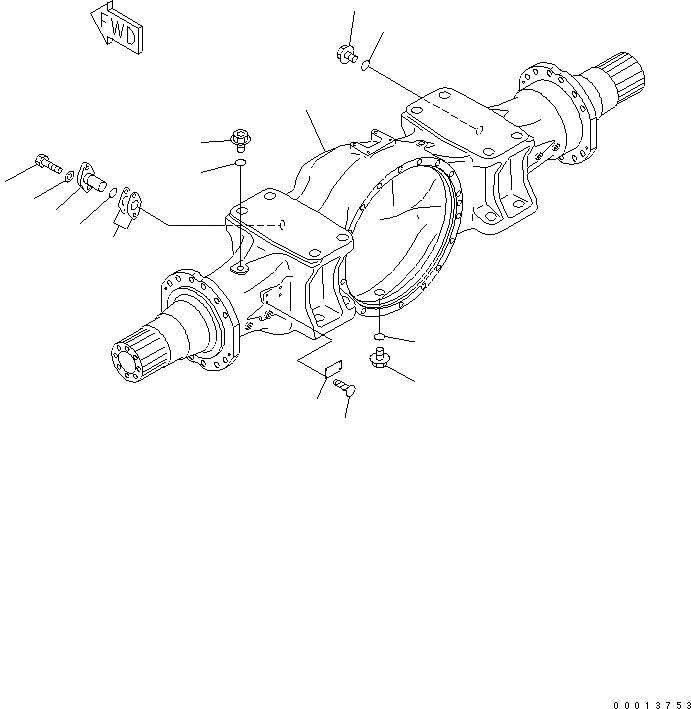 Схема запчастей Komatsu WA500-3 - ПЕРЕДНИЙ МОСТ (КОЖУХ) (ТОРМОЗ. ОХЛАЖД-Е) (КРОМЕ ЯПОН.)(№-.) ГИДРОТРАНСФОРМАТОР И ТРАНСМИССИЯ