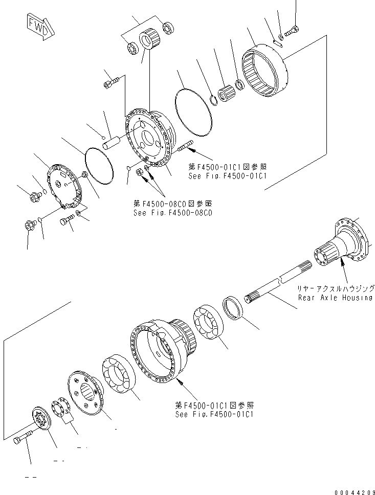 Схема запчастей Komatsu WA500-3 - ЗАДН. МОСТ (КОНЕЧНАЯ ПЕРЕДАЧА) (ПРАВ. И ЛЕВ.) (С АНТИПРОСКАЛЬЗЫВАЮЩ. ДИФФЕРЕНЦИАЛОМ МОСТА)(№.-) ГИДРОТРАНСФОРМАТОР И ТРАНСМИССИЯ